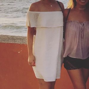 white off the shoulder dress